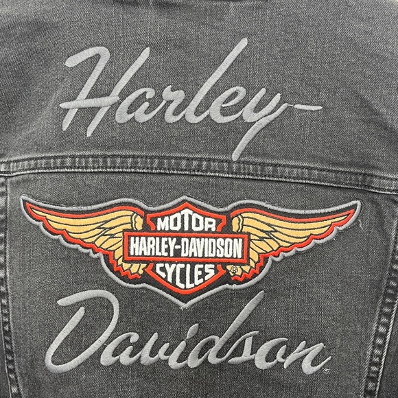 NWT Harley-Davidson® Women's Black Denim Jacket Medium - Picture 7 of 14